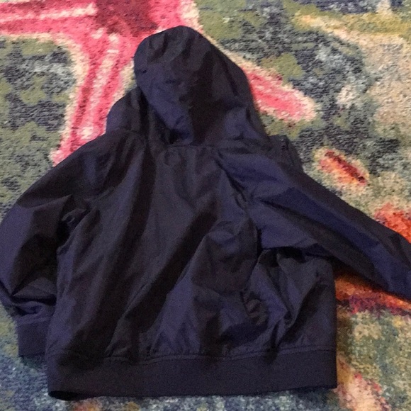 blue Old Navy Jersey lined Windbreaker/raincoat with zipper and hood.  Sz 6/7 - Picture 5 of 5
